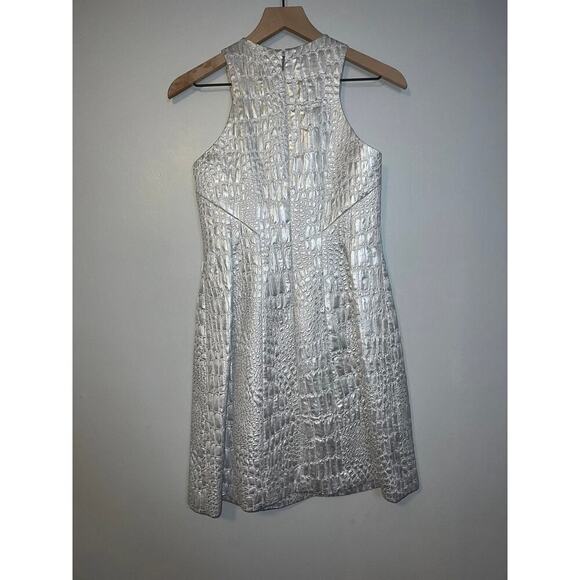 Rebecca Taylor Metallic Croc Mini Dress size 2 - Picture 3 of 6
